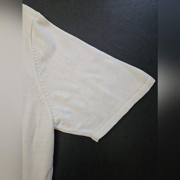 NWOT - Silk Blend Studio 101 White Short Sleeve Jersey - Size 1X - Picture 6 of 8